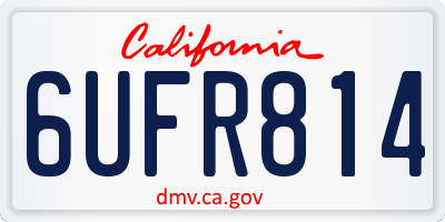 CA license plate 6UFR814