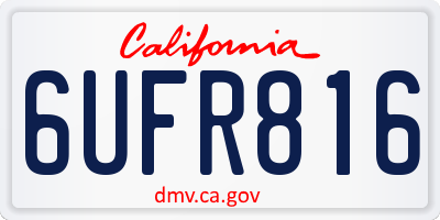 CA license plate 6UFR816