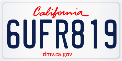 CA license plate 6UFR819