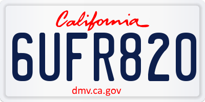 CA license plate 6UFR820