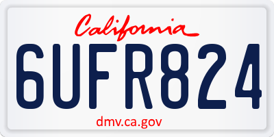 CA license plate 6UFR824