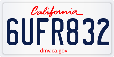 CA license plate 6UFR832
