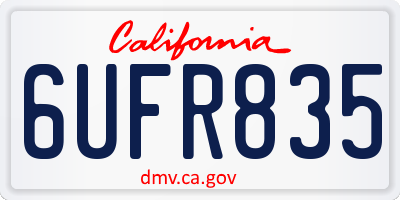 CA license plate 6UFR835