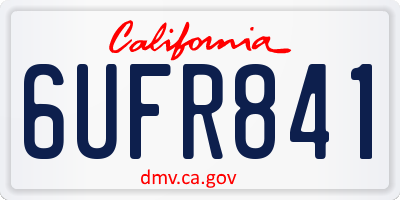 CA license plate 6UFR841