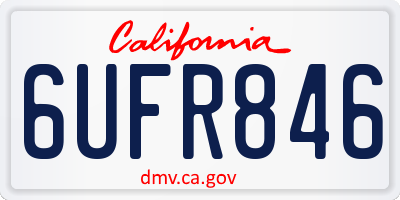 CA license plate 6UFR846