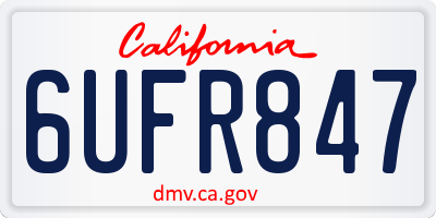 CA license plate 6UFR847