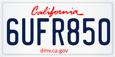 CA license plate 6UFR850