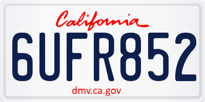 CA license plate 6UFR852