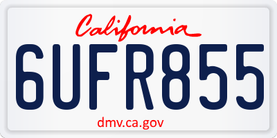 CA license plate 6UFR855