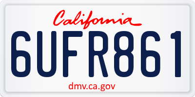 CA license plate 6UFR861
