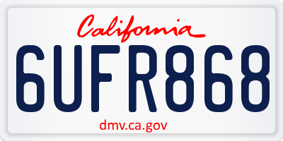 CA license plate 6UFR868
