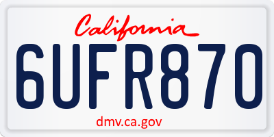CA license plate 6UFR870