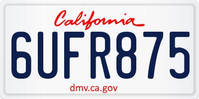 CA license plate 6UFR875