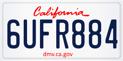 CA license plate 6UFR884
