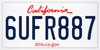 CA license plate 6UFR887