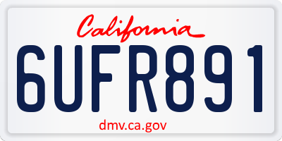 CA license plate 6UFR891