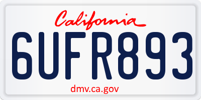 CA license plate 6UFR893