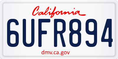CA license plate 6UFR894