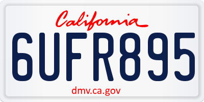 CA license plate 6UFR895