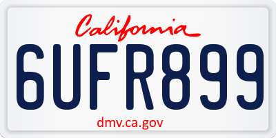 CA license plate 6UFR899