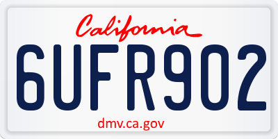 CA license plate 6UFR902