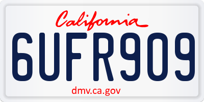 CA license plate 6UFR909