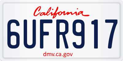 CA license plate 6UFR917