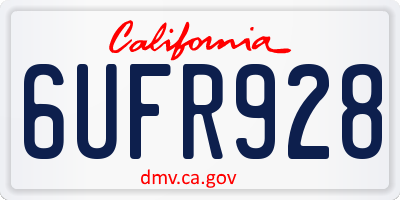 CA license plate 6UFR928
