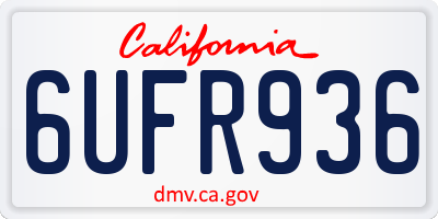 CA license plate 6UFR936