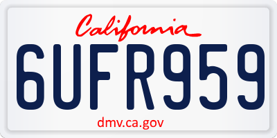 CA license plate 6UFR959