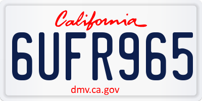 CA license plate 6UFR965