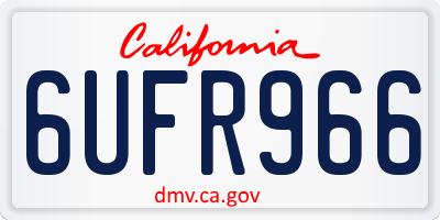 CA license plate 6UFR966