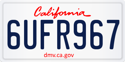 CA license plate 6UFR967