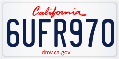 CA license plate 6UFR970