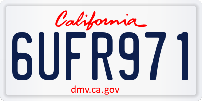 CA license plate 6UFR971