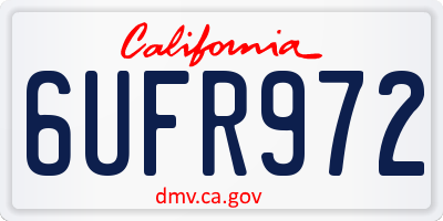 CA license plate 6UFR972