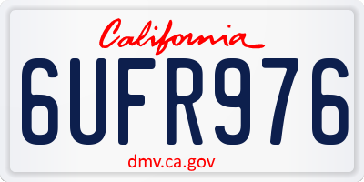 CA license plate 6UFR976