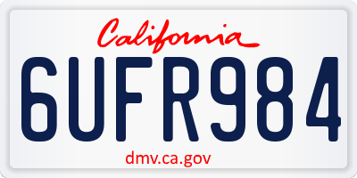 CA license plate 6UFR984