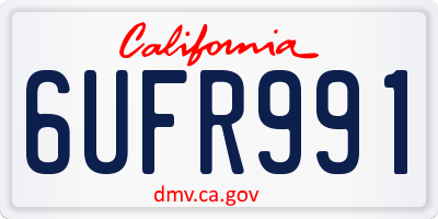 CA license plate 6UFR991