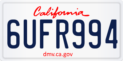 CA license plate 6UFR994