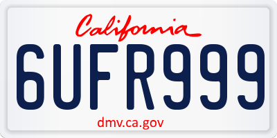 CA license plate 6UFR999
