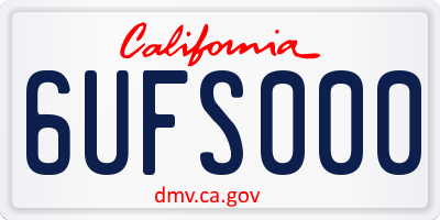 CA license plate 6UFS000
