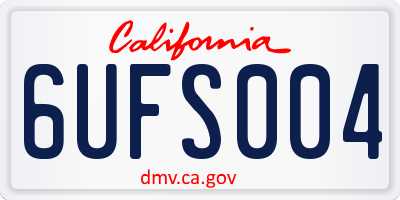 CA license plate 6UFS004