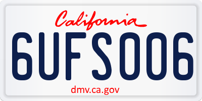 CA license plate 6UFS006