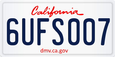 CA license plate 6UFS007
