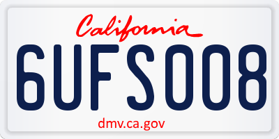 CA license plate 6UFS008