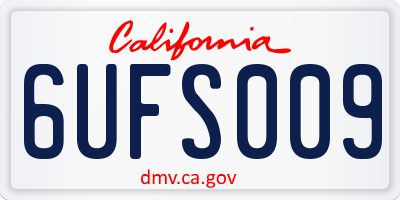 CA license plate 6UFS009