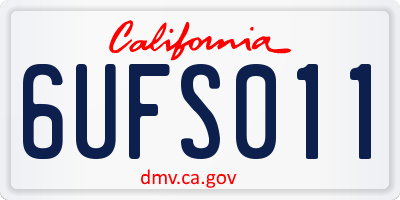 CA license plate 6UFS011