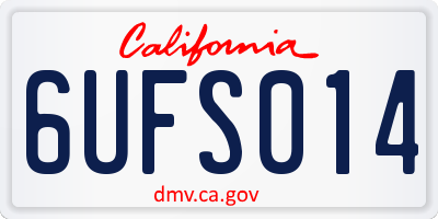 CA license plate 6UFS014
