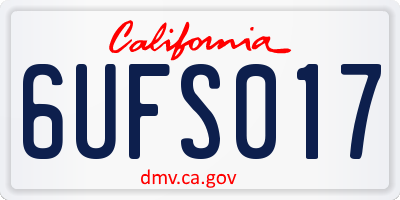 CA license plate 6UFS017